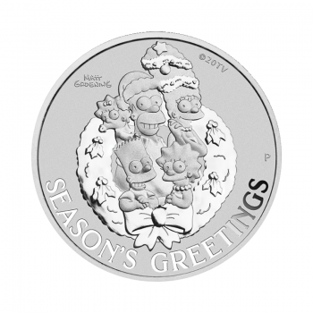 1 oz (31.10 g) sidabrinė moneta Simpsonai, Seasons Greetings, Tuvalu 2022