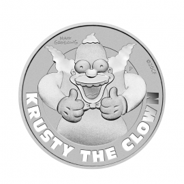 1 oz (31.10 g) silver coin Krusty the Clouwn, The Simpsons, Tuvalu 2020