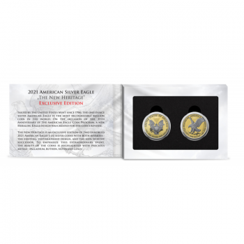 2 x 1 oz sidabrinės monetos Amerikos Erelis, JAV 2021