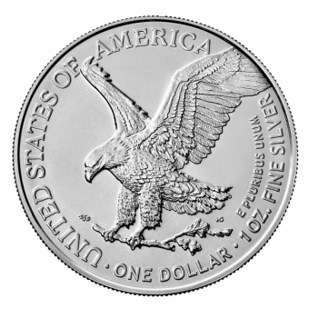1 oz (31.10 g) sidabrinė moneta Amerikos Erelis, JAV 2022 (Naujas dizainas)