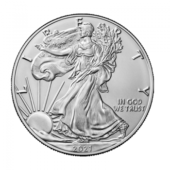 2 x 1 oz sidabrinės monetos Amerikos Erelis, JAV 2021