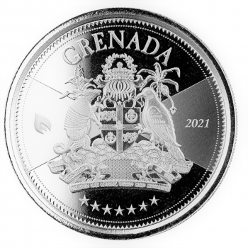 1 oz (31.10 g) sidabrinė moneta Grenados herbas, Grenada 2021