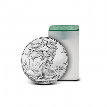 1 oz sidabrinių monetų Amerikos Erelis, JAV 2023 (Tūba)