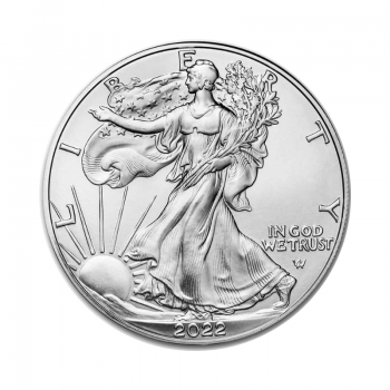 1 oz (31.10 g) sidabrinė moneta Amerikos Erelis, JAV 2022 (Naujas dizainas)