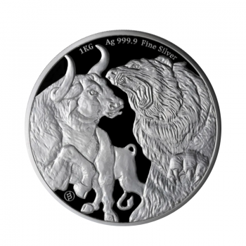 1 kg Silbermünze Bull&Bear, Republik Tschad 2023