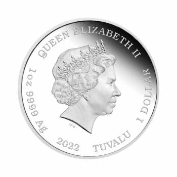 1 oz sidabrinė spalvota moneta Simpsonai - Krustylu Studios, Tuvalu 2022