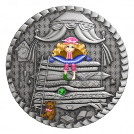 1 dolerio sidabrinė moneta Karalaitė ir žirnis, Niujė 2021