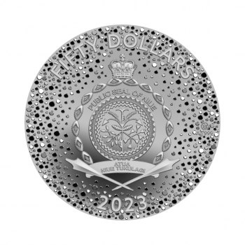 50 dolerių (1 kg) sidabrinė moneta Juodasis vandens triušis, Niujė 2023