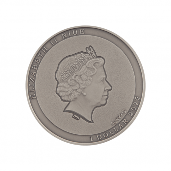 1 dolerio (15.5 g) sidabrinė moneta Voras šokėjas, Niujė 2022