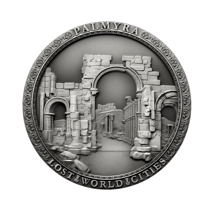 2 dolerių (62.20 g) sidabrinė moneta Paskutinis žvilgsnis į Palmyrą, Niujė 2021