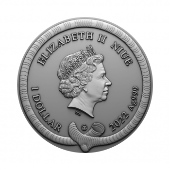 1 dolerio (31.10 g) sidabrinė moneta Beždžionėlė, Niujė 2022