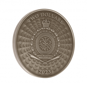 2 dolerių (31.10 g) sidabrinė moneta Dwarves, Niujė 2023