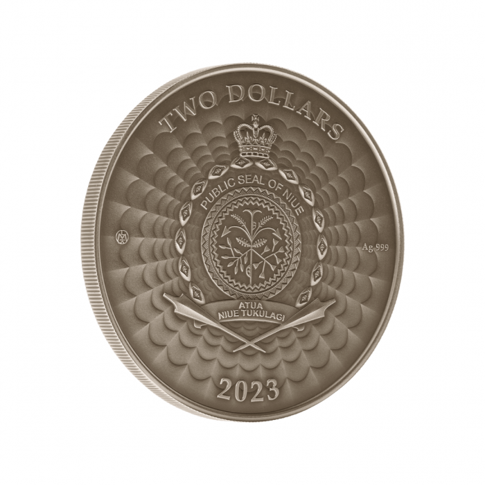 2 dollars (31.10 g) silver coin Rolling Calf, Niue 2023