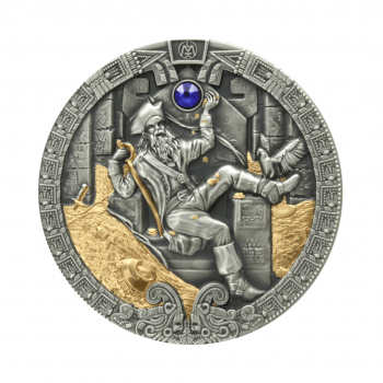 5 dolerių (62.20 g) sidabrinė moneta Actekų lobis, Niujė 2021