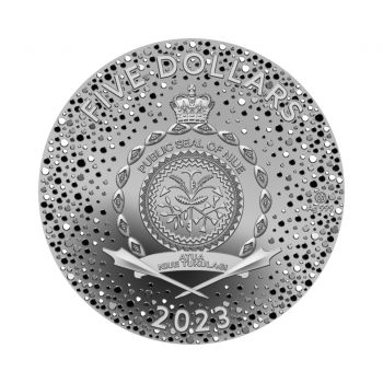 5 dolerių (62.20 g) sidabrinė moneta Juodasis vandens triušis, Niujė 2023