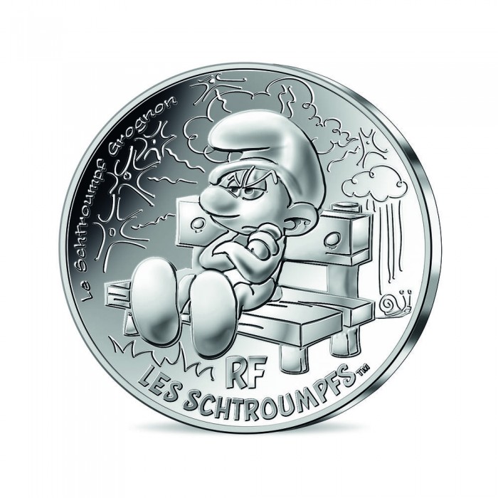 10 Eur coin Grouchy Smurf 8/20, France 2020 || The Smurfs 