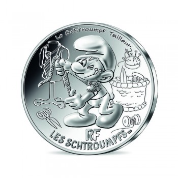 10 eurų sidabrinė* moneta Siuvėjas, Smurfų kolekcija 9/20. Prancūzija 2020