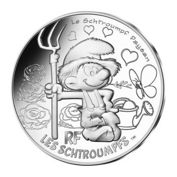 10 eurų sidabrinė* moneta Valstietis, Smurfų kolekcija 18/20, Prancūzija 2020