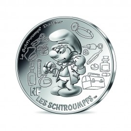 10 eurų sidabrinė* moneta Daktaras, Smurfų kolekcija 6/20, Prancūzija 2020