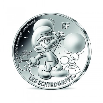 10 eurų sidabrinė* moneta Stipruolis, Smurfų kolekcija 7/20. Prancūzija 2020
