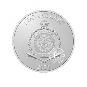 1 oz (31.10 g) sidabrinė moneta Triušio metai, Niujė 2023
