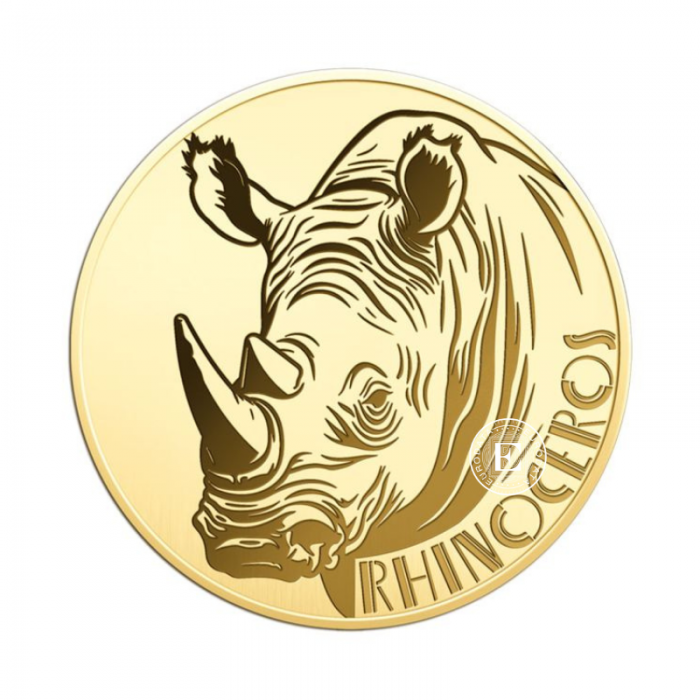1/1000 oz gold coin Rhinoceros, Chad