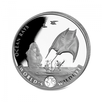 1 oz (31.10 g) srebrna moneta Congo World Wildlife - Rays, Republika Konga, 2023 