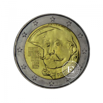 2 Eur coin 150 years since the birth of Raulis Brandao, Portugal 2017