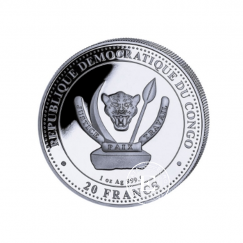 1 oz (31.10 g) sidabrinė spalvota moneta Kongo pasaulio laukinė gamta - Rays, Kongo Respublika, 2023 