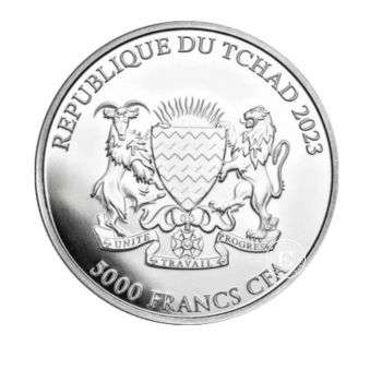 1 oz (31.10 g) sidabrinė moneta Raudonoji panda, Čadas 2023