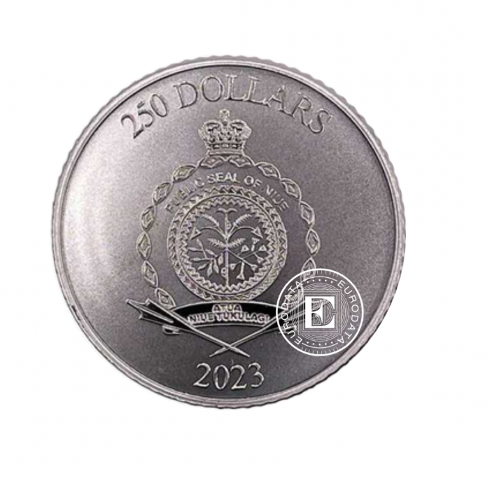 1 oz (31.10 g) platynowa moneta Ryczący Lew, Niue 2023 (z certyfikatem)