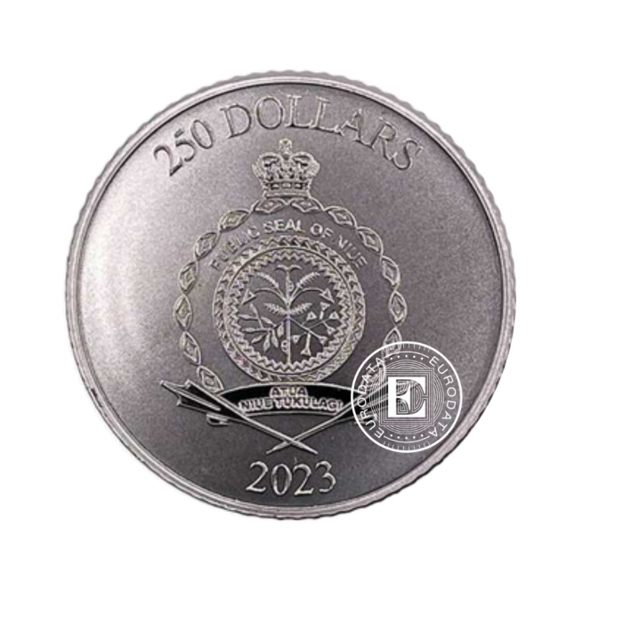 1 oz (31.10 g) pièce de platine Lion rugissant, Niue 2023 (avec certificate)