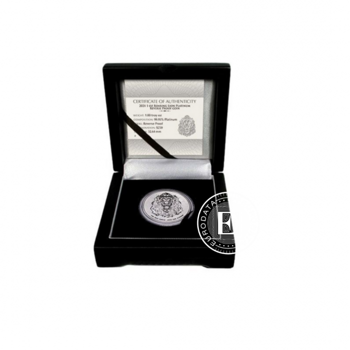 1 oz (31.10 g) platinmünze Brüllender Löwe, Niue 2023 (mit Zertifikat)