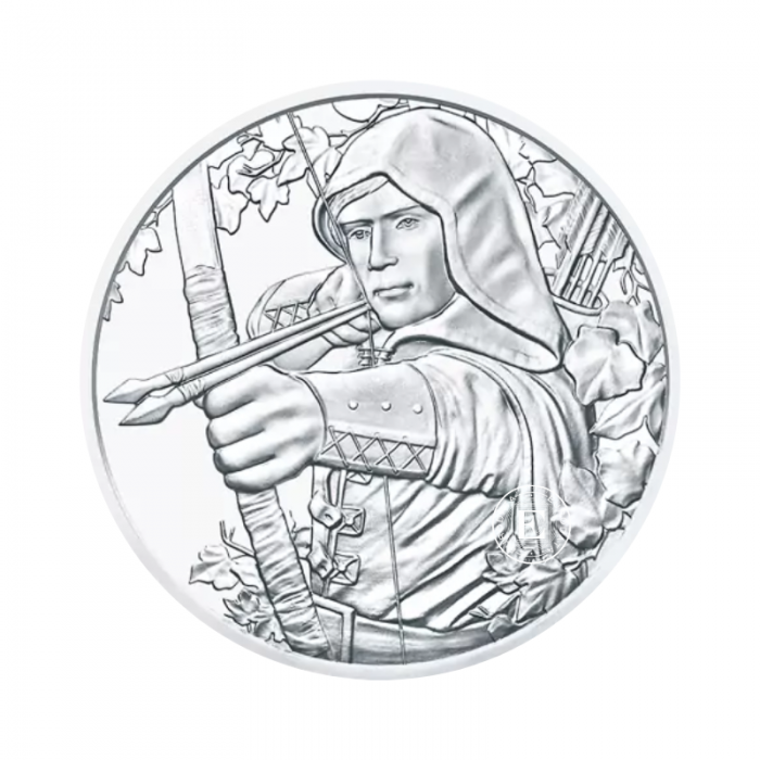 1 oz (31.10 g) sidabrinė moneta 825-osios Robino Hudo metinės, Austrija 2019