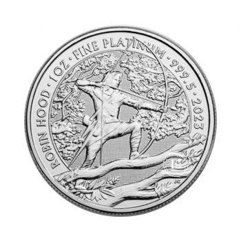 1 oz  (31.10 g) platininė moneta Mitai ir Legendos - Robin Hood, Didžioji Britanija 2023