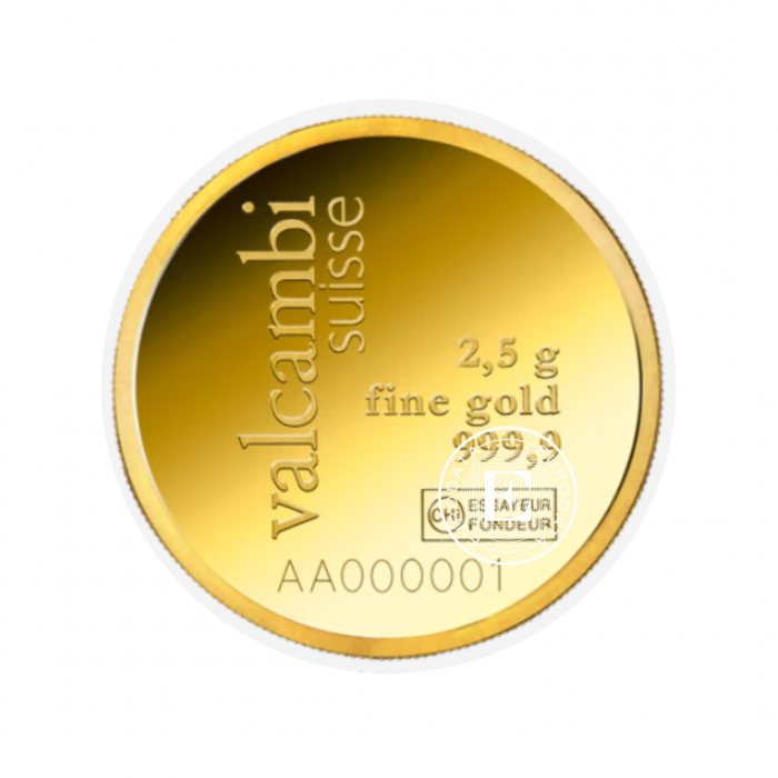 2.5 g investicinio aukso luitas Valcambi 999.9