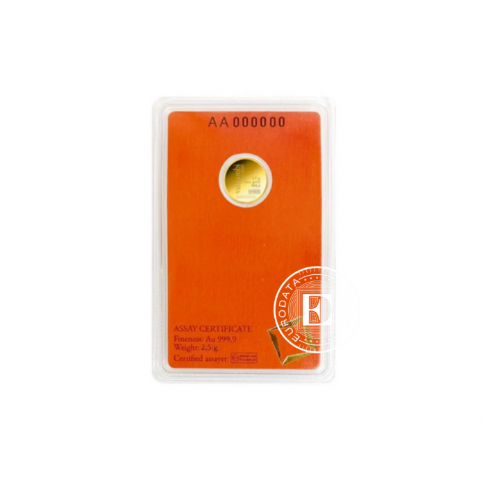 2.5 g investicinio aukso luitas Valcambi 999.9 (round)