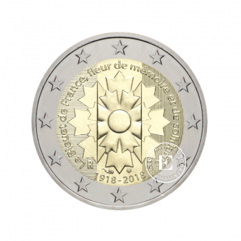 2 Eur moneta Rugiagėlė, Prancūzija 2018