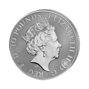 10 oz (311 g) sidabrinė moneta Queen's Beasts - Sakalas, Didžioji Britanija 2020