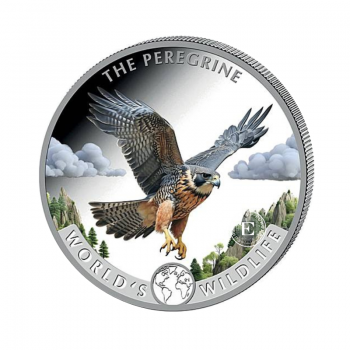 1 oz (31.10 g) sidabrinė spalvota moneta Congo World's Wildlife  - Falcon, Kongo Respublika 2024
