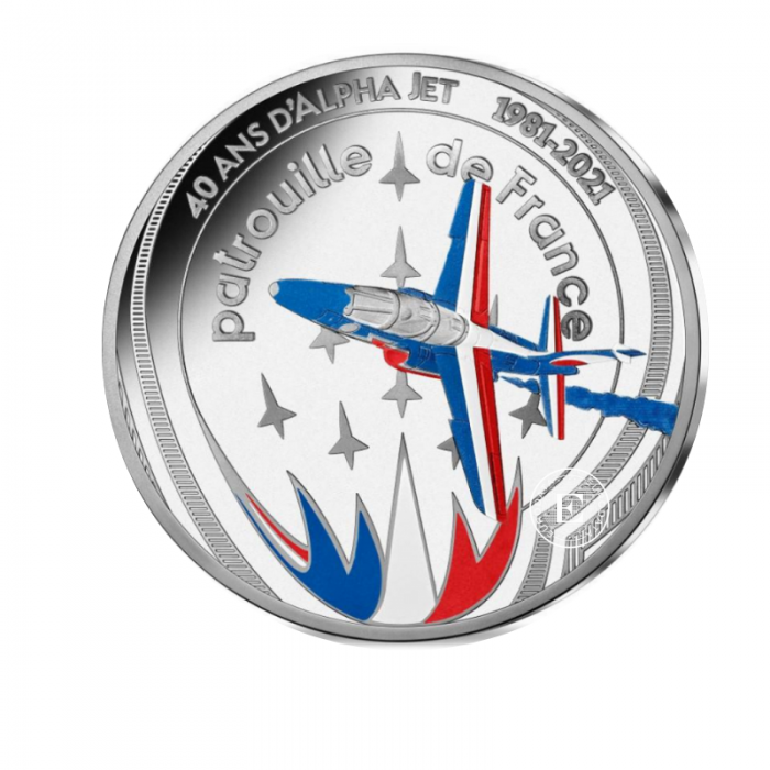 10 Eur (22.20 g) srebrna kolorowa PROOF moneta Alpha Jet, France 2021