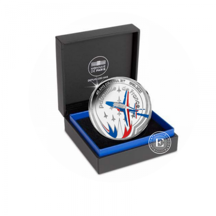 10 Eur (22.20 g) sidabrinė spalvota PROOF moneta Alpha Jet, Prancūzija 2021