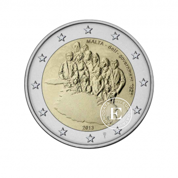 2 Eur pièce  Constitution de l'autonomie gouvernementale, Malte 2013
