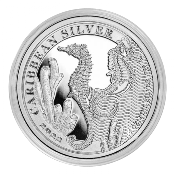 1 oz (31.10 g) silver coin Seahorse, Barbados 2022