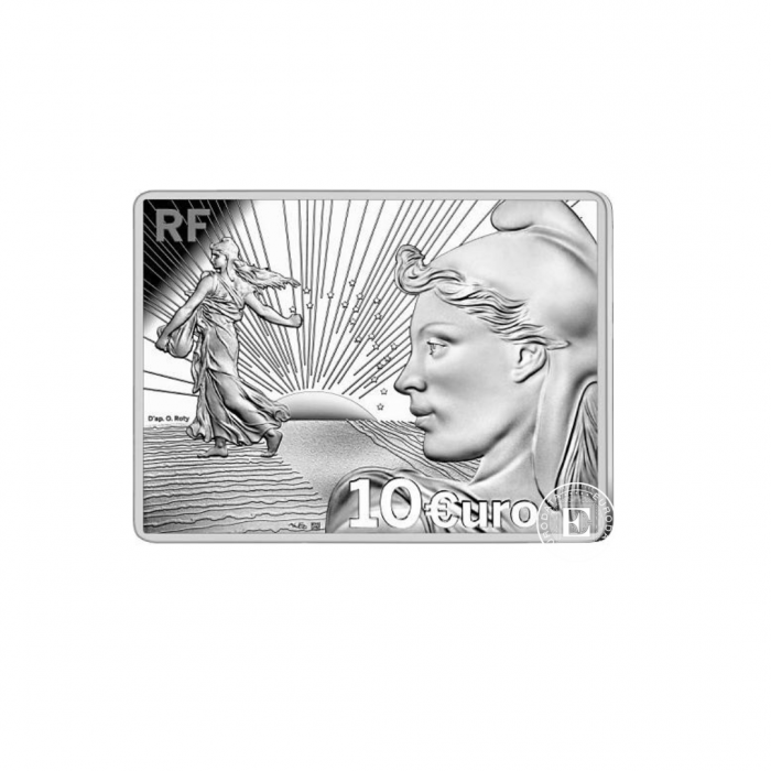 10 Eur (22.20 g) silver PROOF coin Semeuse, France 2021 (with certificate)