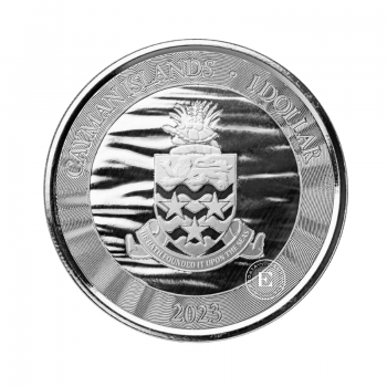 1 oz  (31.10 g) srebrna moneta Sea life - Stingray, Kajmany 2023