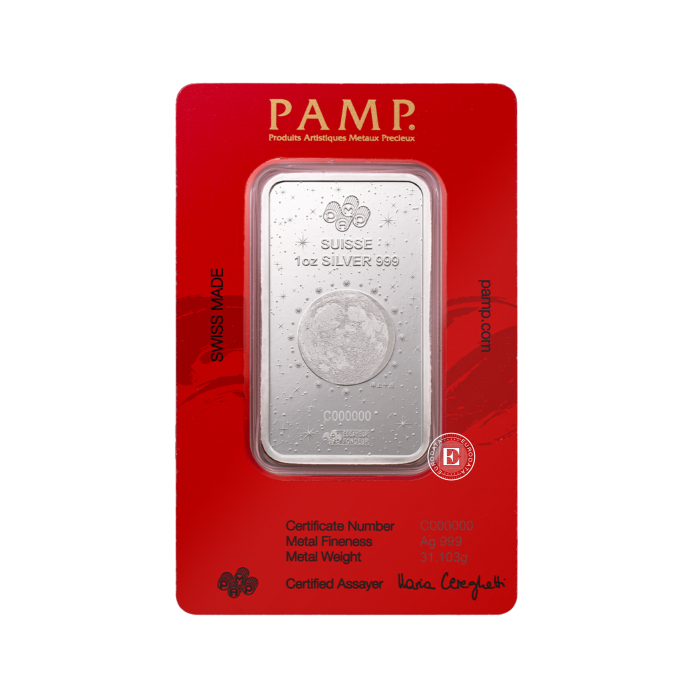 Lingot d'Argent Lunar Année du Serpent 2025 PAMP Suisse 1 oz 999