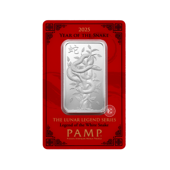 1 oz  (31.10 g) sidabro luitas Lunar - Gyvatės metai, PAMP 999.9