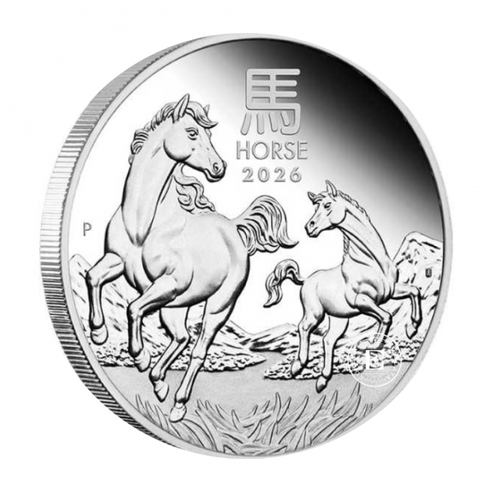 3.5 oz (108.85 g) sidabrinių PROOF monetų rinkinys Lunar III -  Arklio metai, Australija 2026 (su sertifikatu)