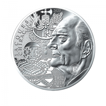 20 Eur (18 g) pièce PROOF d'argent Jacques Chirac, France 2020 (avec certificat)